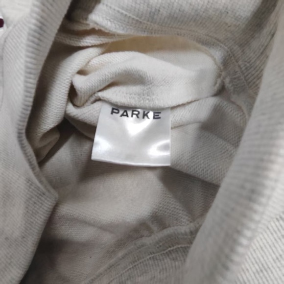 PARKE Gray And Maroon Mock Neck Sweatshirt - Picture 6 of 7